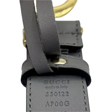 Load image into Gallery viewer, Gucci Zumi Leather GG Buckle Belt Grey