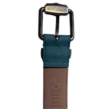 Load image into Gallery viewer, Gucci Suede Bamboo Buckle Belt Teal Blue