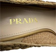 Load image into Gallery viewer, Prada Leather Woven Heel Pump Gold