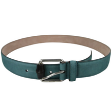 Load image into Gallery viewer, Gucci Suede Bamboo Buckle Belt Teal Blue