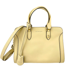 Load image into Gallery viewer, Alexander McQueen Skull Padlock Leather Satchel Bag Light Yellow