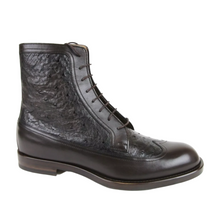 Load image into Gallery viewer, Gucci Ostrich Leather Lace-up Boot Brown