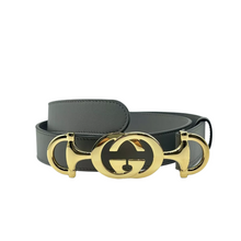 Load image into Gallery viewer, Gucci Zumi Leather GG Buckle Belt Grey