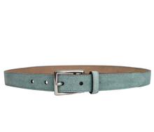 Load image into Gallery viewer, Gucci Suede Silver Buckle Belt Teal