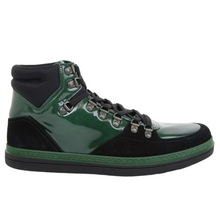 Load image into Gallery viewer, Gucci Leather Suede High-top Sneaker Green