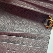 Load image into Gallery viewer, Gucci Zumi Leather Gold Chain Bi-Fold Mini Wallet Grey