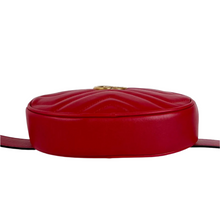 Load image into Gallery viewer, Gucci Marmont Leather G Oval Belt Bag Red