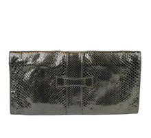 Load image into Gallery viewer, Gucci Python Leather Clutch Bag Large Dark Green