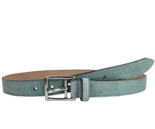 Load image into Gallery viewer, Gucci Suede Silver Buckle Belt Teal