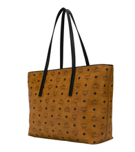 Load image into Gallery viewer, MCM Visetos Coated Canvas Shopper Tote Bag Brown