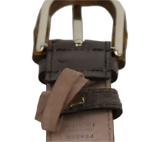 Load image into Gallery viewer, Gucci Ostrich Leather Bamboo Buckle Belt Brown