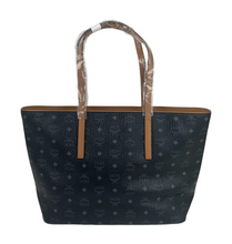 Load image into Gallery viewer, MCM Visetos Monogram Canvas Tote Bag Black