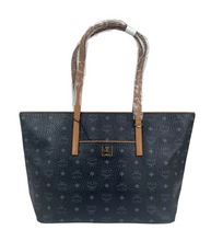 Load image into Gallery viewer, MCM Visetos Monogram Canvas Tote Bag Black