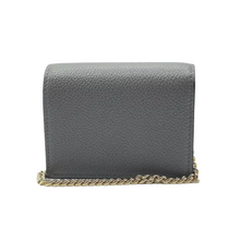 Load image into Gallery viewer, Gucci Zumi Leather Gold Chain Bi-Fold Mini Wallet Grey