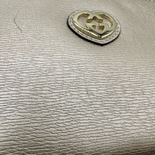 Load image into Gallery viewer, Gucci Leather G Heart Cosmetic Bag Metallic Light Pink