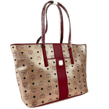 Load image into Gallery viewer, MCM Visetos Monogram Canvas Tote Bag Gold