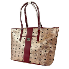 Load image into Gallery viewer, MCM Visetos Monogram Canvas Tote Bag Gold