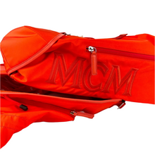 Load image into Gallery viewer, MCM Nylon Detachable Hood Backpack Orange Red