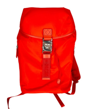 Load image into Gallery viewer, MCM Nylon Detachable Hood Backpack Orange Red