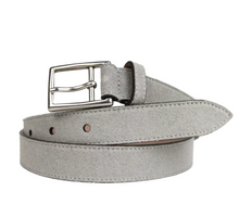 Load image into Gallery viewer, Gucci Suede Silver Buckle Belt Light Grey