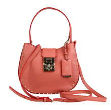 Load image into Gallery viewer, MCM Trisha Small Cocoa Studded Leather Crossbody Bag Pink
