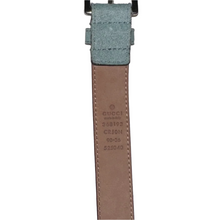 Load image into Gallery viewer, Gucci Suede Silver Buckle Belt Teal