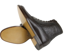 Load image into Gallery viewer, Gucci Ostrich Leather Lace-up Boot Brown