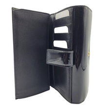 Load image into Gallery viewer, Alexander McQueen Patent Leather Continental Wallet Dark Navy