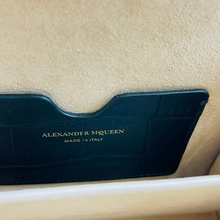 Load image into Gallery viewer, Alexander McQueen Crocodile Embossed Box 16 Leather Crossbody Bag Black