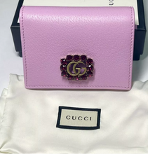 Load image into Gallery viewer, Gucci Marmont Women's w/Crystal Double G Leather Wallet Pink