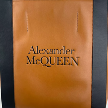 Load image into Gallery viewer, Alexander McQueen Signature Shopper Leather Tote Bag Brown