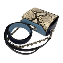 Load image into Gallery viewer, Alexander McQueen Box 16 Python Leather Shoulder Bag Blue