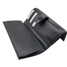 Load image into Gallery viewer, Alexander McQueen Patent Leather Continental Wallet Dark Navy