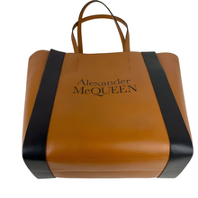 Load image into Gallery viewer, Alexander McQueen Signature Shopper Leather Tote Bag Brown