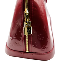 Load image into Gallery viewer, Louis Vuitton Women's Alma GM Monogram Patent Leather Satchel Bag Red