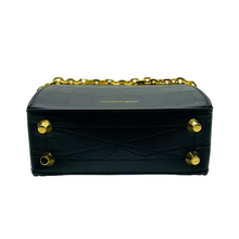 Load image into Gallery viewer, Alexander McQueen Crocodile Embossed Box 16 Leather Crossbody Bag Black