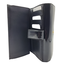 Load image into Gallery viewer, Alexander McQueen Patent Leather Continental Wallet Dark Navy