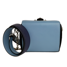 Load image into Gallery viewer, Alexander McQueen Box 16 Python Leather Shoulder Bag Blue