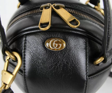 Load image into Gallery viewer, Gucci Calfskin Mini Basketball Shape Leather Crossbody Bag Black
