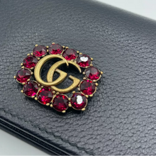Load image into Gallery viewer, Gucci Crystal GG Marmont Leather Wallet Black