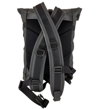 Load image into Gallery viewer, MCM Canvas Nylon Medium Roll Top Backpack Bag Black