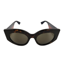 Load image into Gallery viewer, Gucci Havana Oversize Cat Eye Acetate Sunglasses Sylvie Web Logo Multicolor