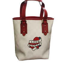 Load image into Gallery viewer, GUCCI Heart Tattoo Coated Canvas Bucket Bag White