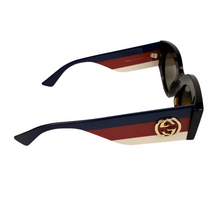 Load image into Gallery viewer, Gucci Havana Oversize Cat Eye Acetate Sunglasses Sylvie Web Logo Multicolor