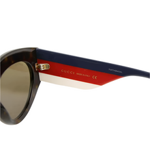 Load image into Gallery viewer, Gucci Havana Oversize Cat Eye Acetate Sunglasses Sylvie Web Logo Multicolor