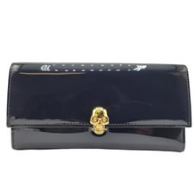 Load image into Gallery viewer, Alexander McQueen Patent Leather Continental Wallet Dark Navy