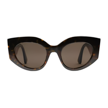 Load image into Gallery viewer, Gucci Havana Oversize Cat Eye Acetate Sunglasses Sylvie Web Logo Multicolor