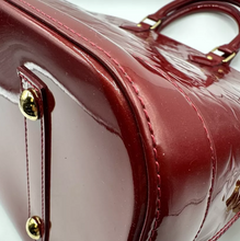 Load image into Gallery viewer, Louis Vuitton Women's Alma GM Monogram Patent Leather Satchel Bag Red