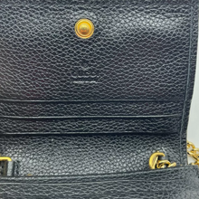 Load image into Gallery viewer, Gucci Zumi Gold Chain Bi-Fold Leather Mini Wallet Black