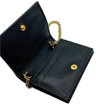 Load image into Gallery viewer, Gucci Zumi Gold Chain Bi-Fold Leather Mini Wallet Black